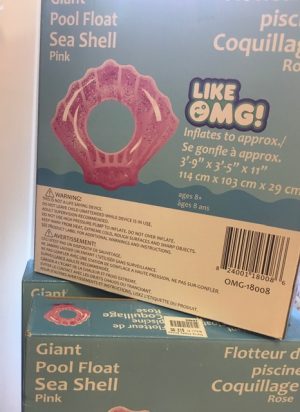 floating inflatable sea shell pink