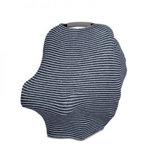 aden + anais Snuggle knit stretch carseat cover navy wht stripe